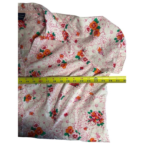 Basic editions 2X Pink Floral button down short sleeve Fairy Office Cottagecore - Picture 5 of 8